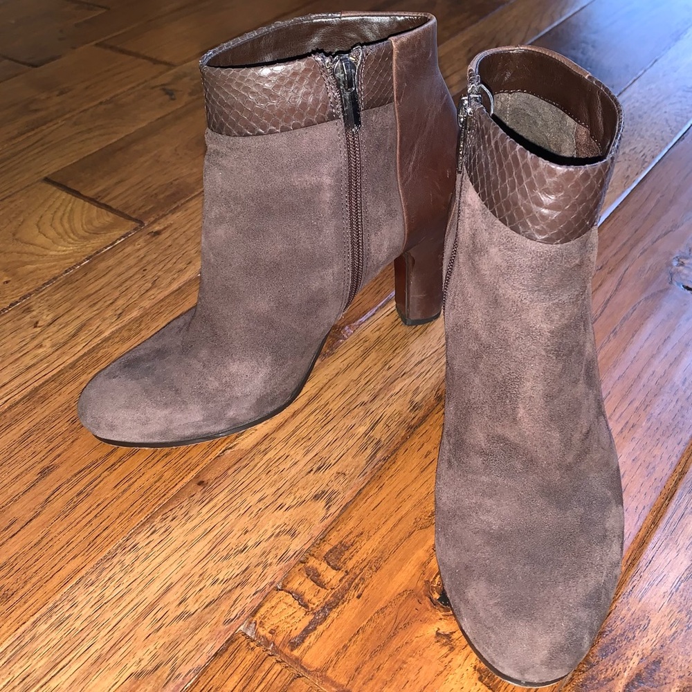 Sam Edelman | Chocolate Brown Shay Suede & Leather Ankle Boots | Sz 8